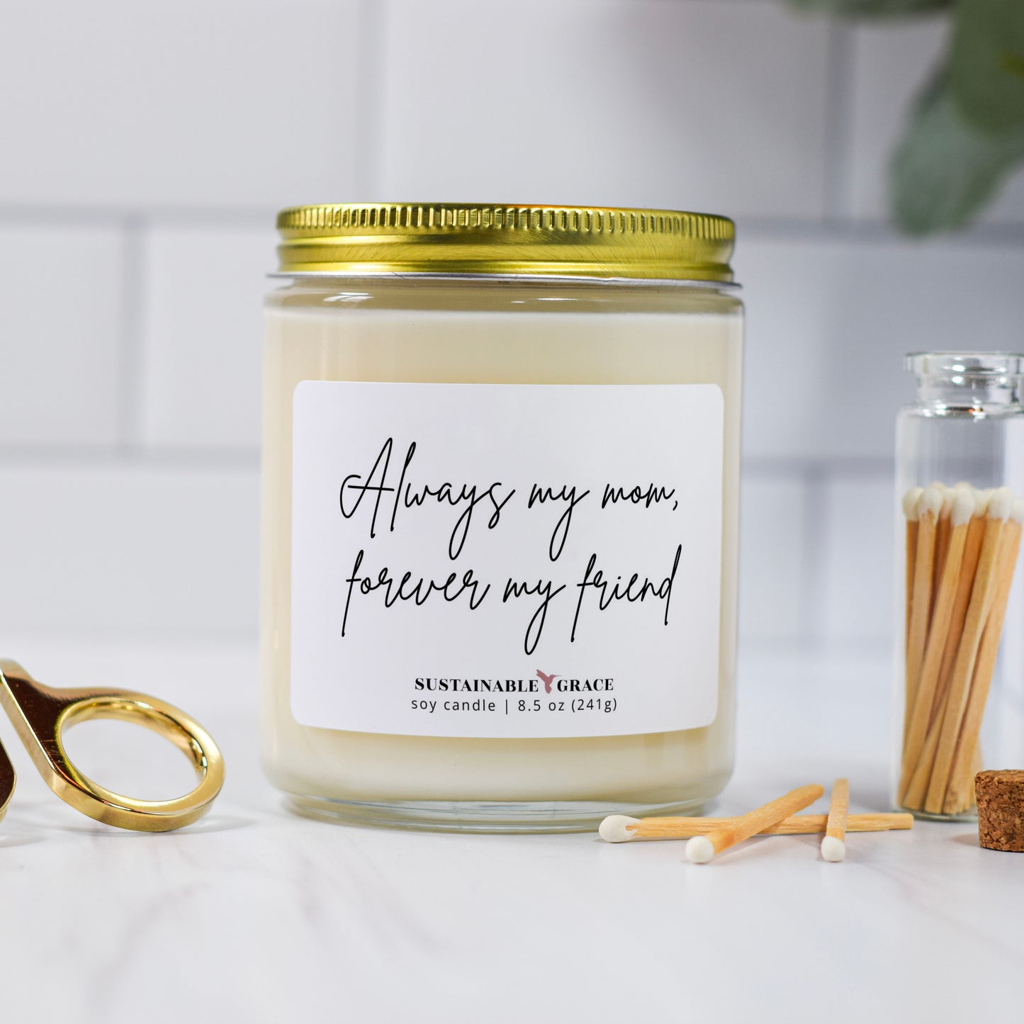 always my mom forever my friend candle gift for mom