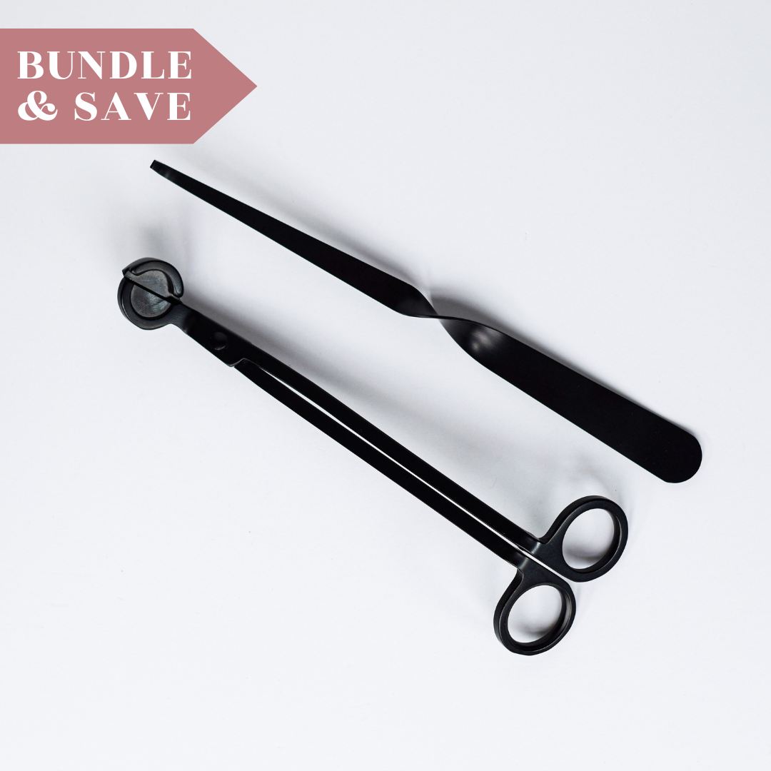 black wick trimmer and wick dipper candle care kit