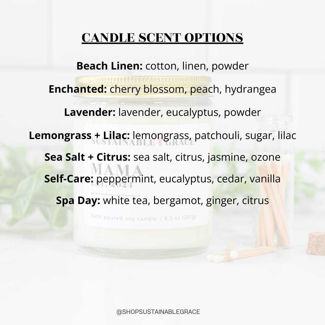 sustainable grace candle scent list