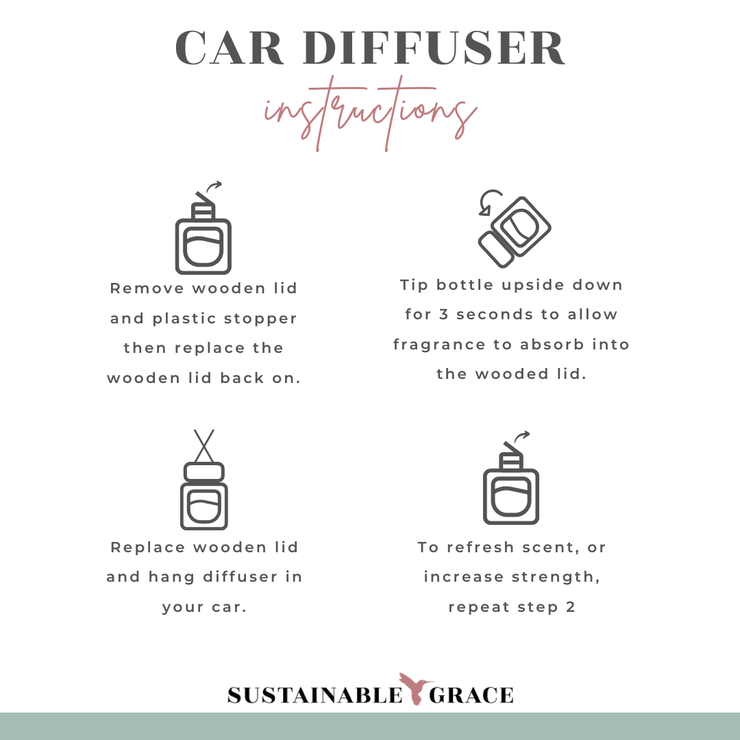 sustainable grace car diffuser instructions