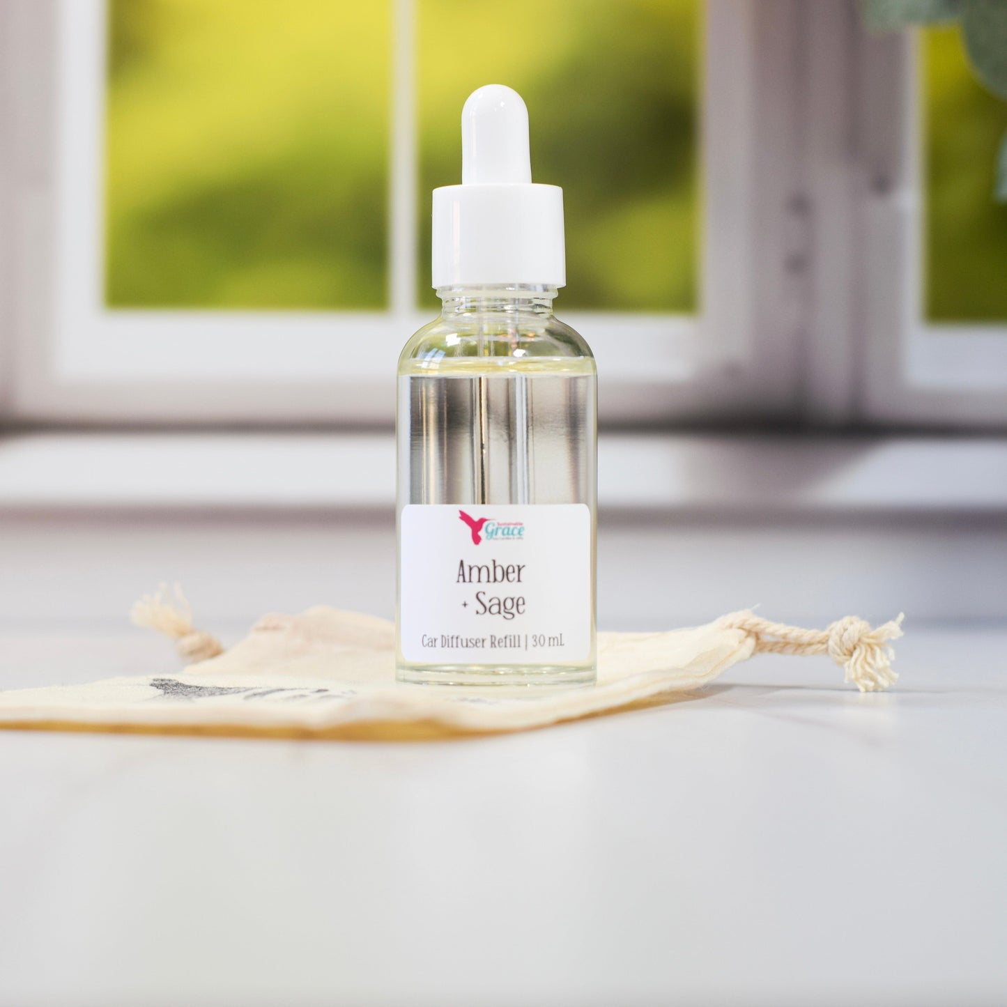 amber + sage car air freshener refill bottle