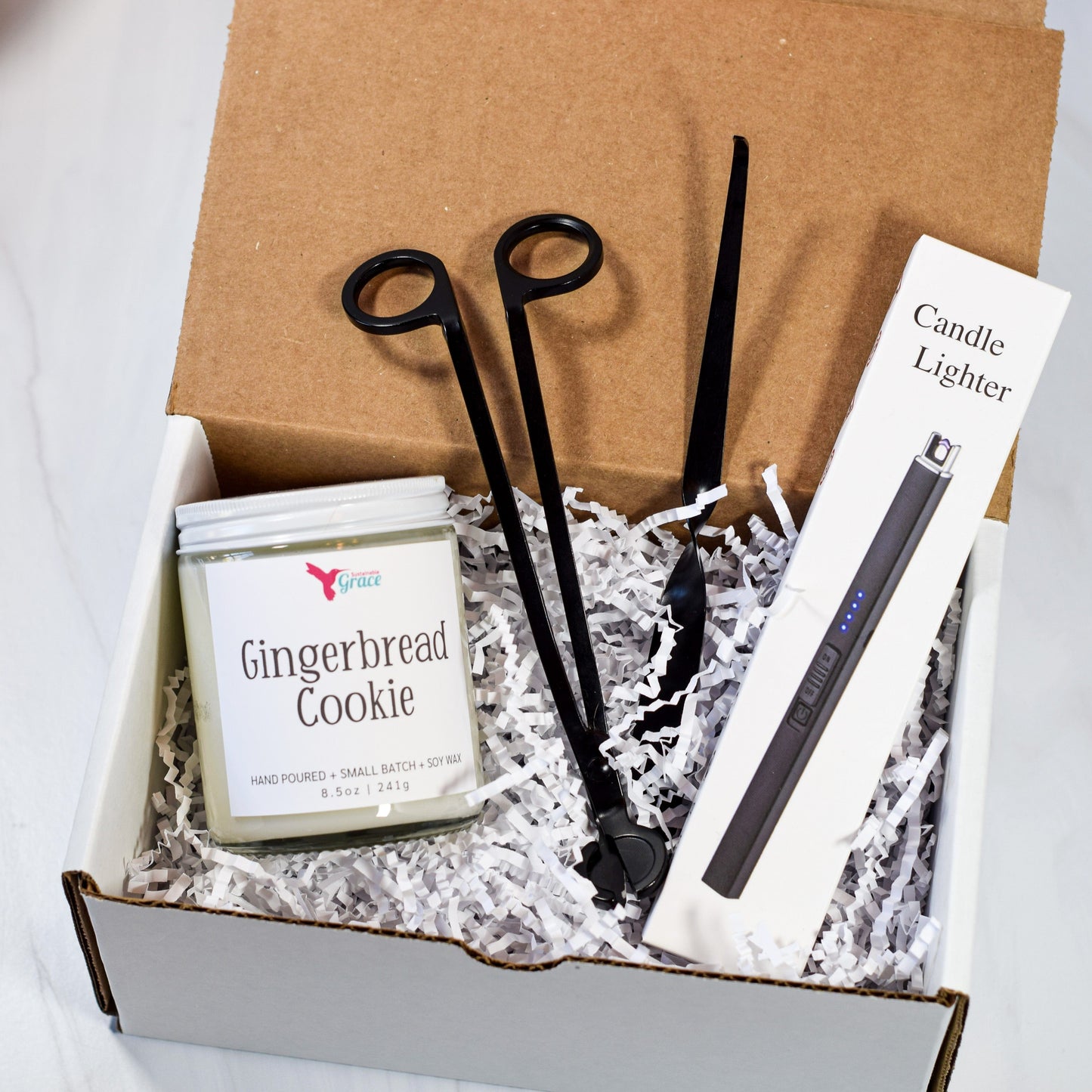 gingerbread cookie candle gift set