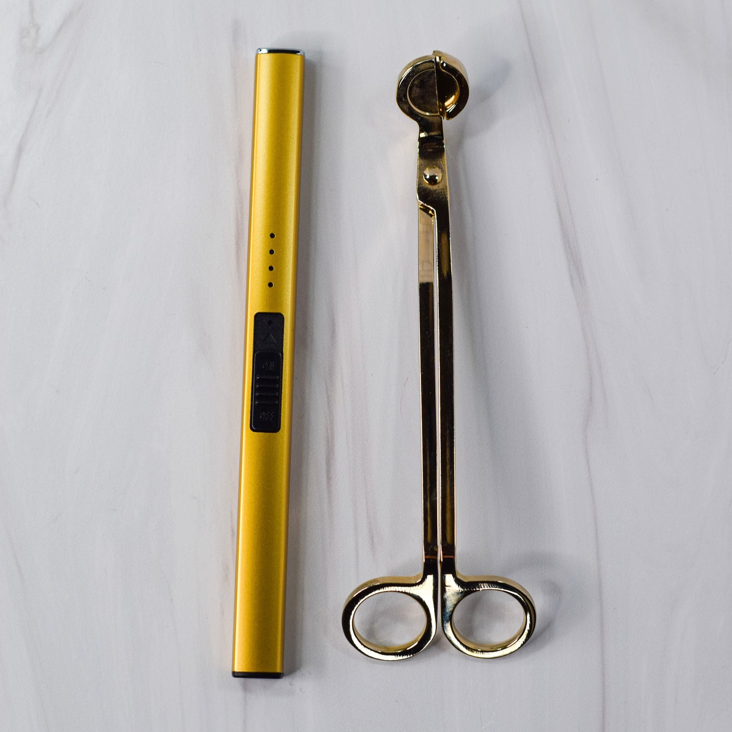 Gold Lighter & Wick Trimmer Set