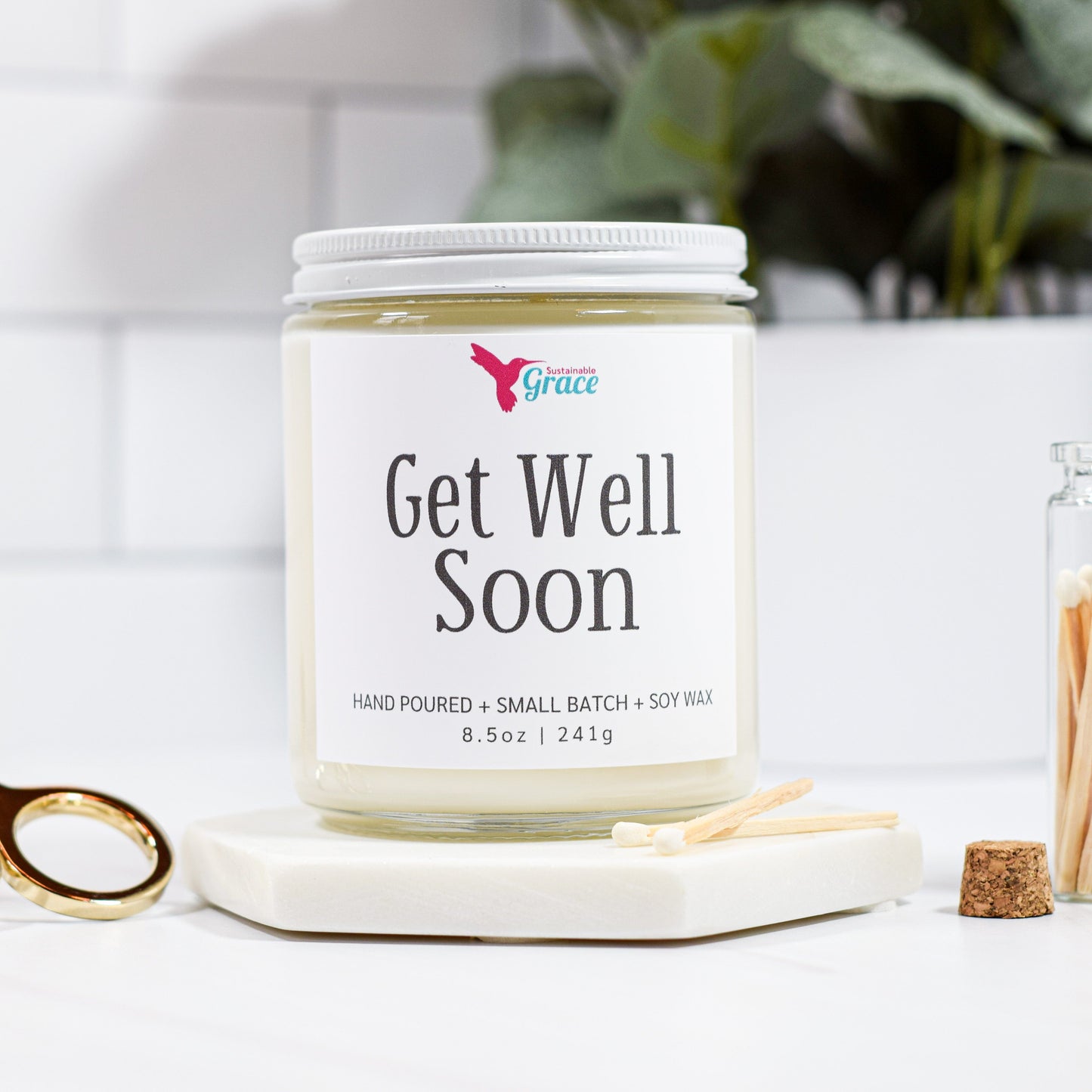 get well soon soy candle gift