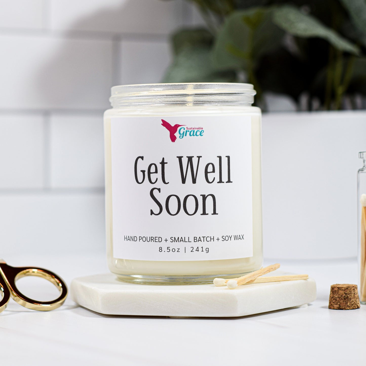 get well soon soy candle gift eucalyptus and mint