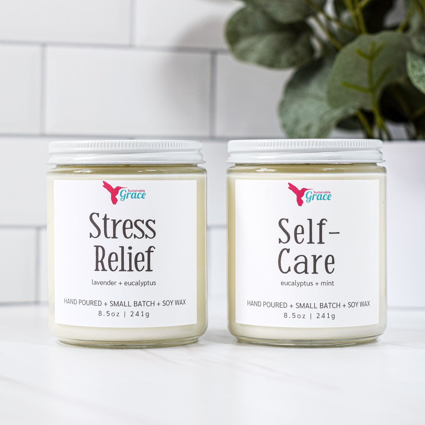 stress relief and self-care candle bundle