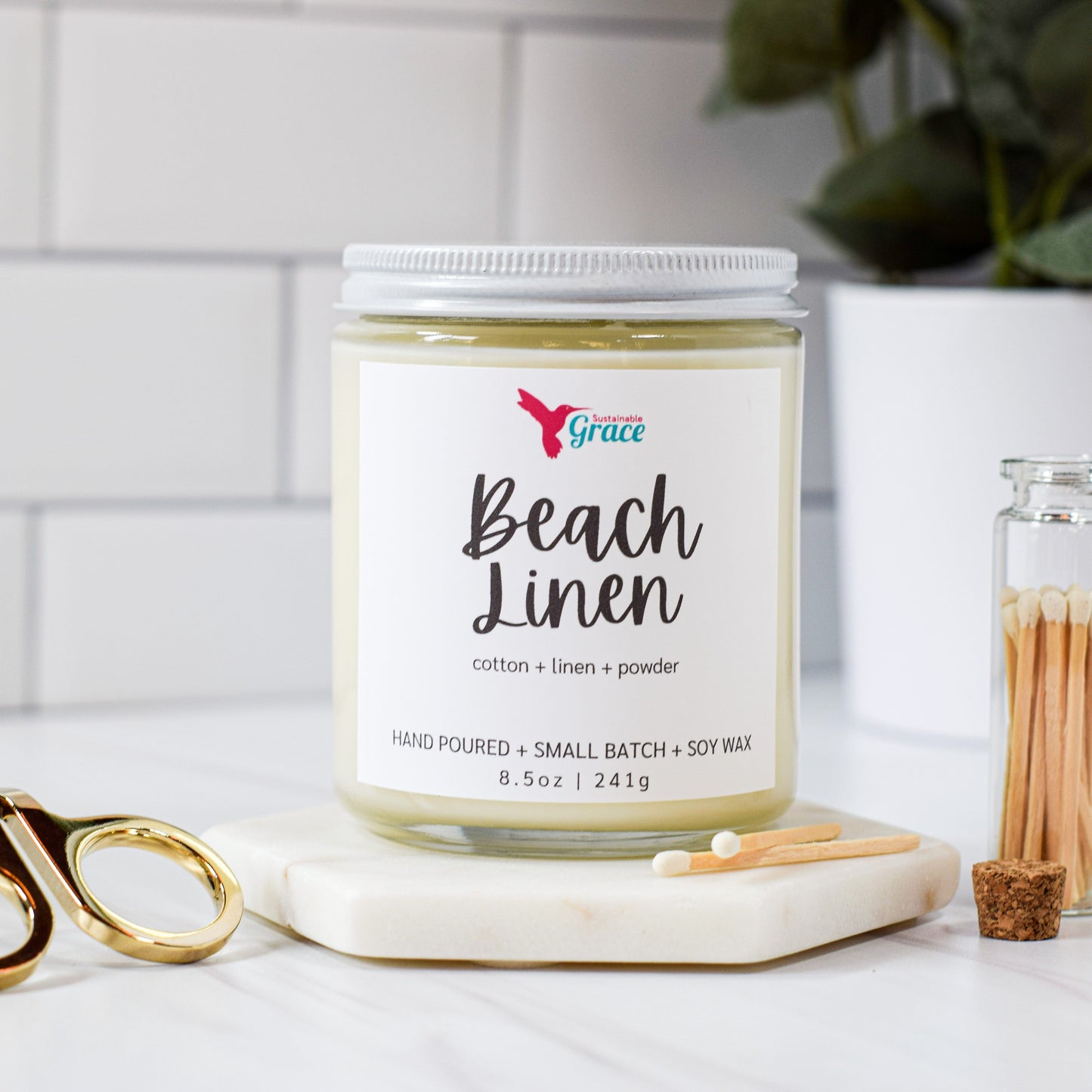 beach linen soy candle