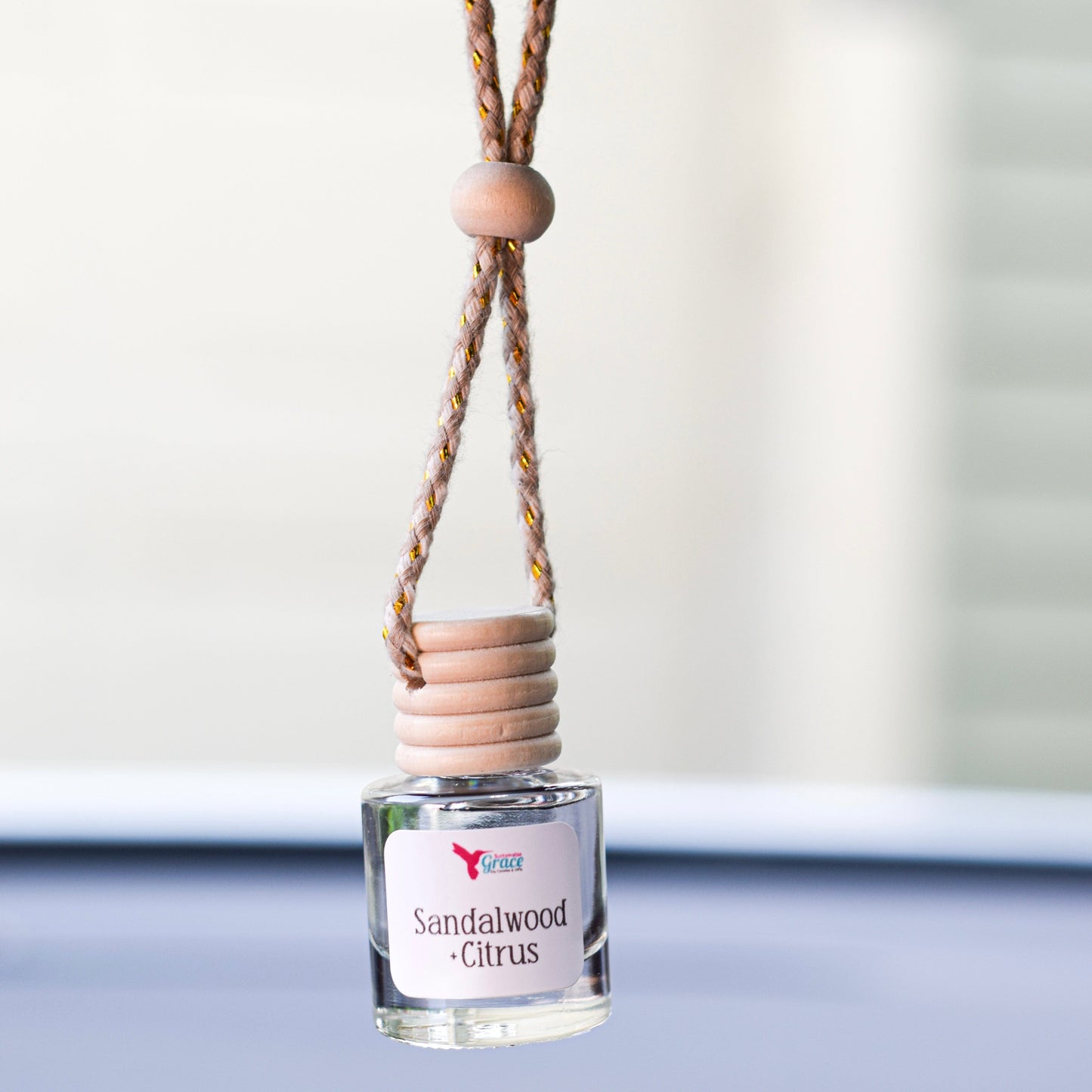 sandalwood + citrus scented car diffuser
