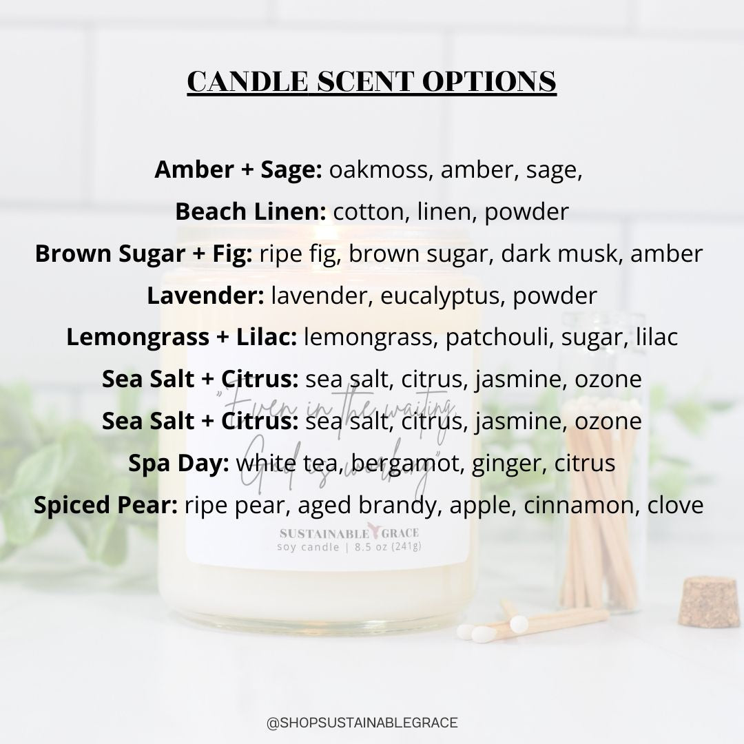 even in the waiting God is working candle scent list