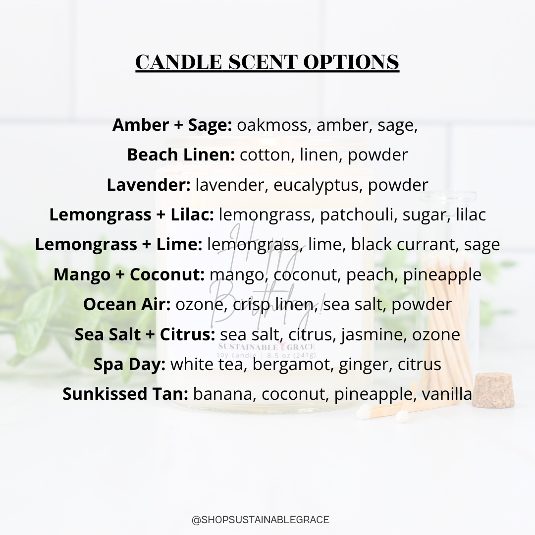 List of candle scent options