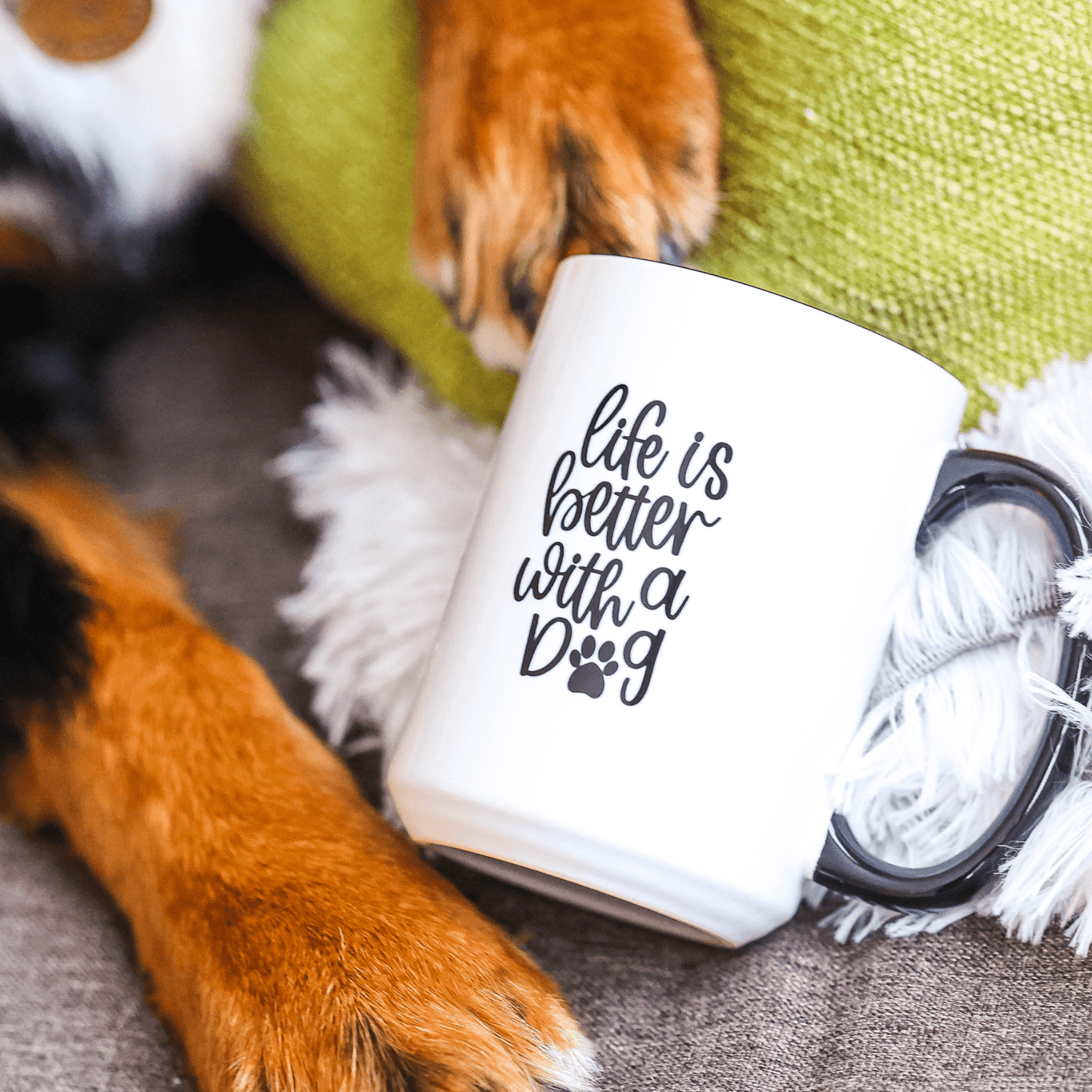 life is better with a dog coffee mug
