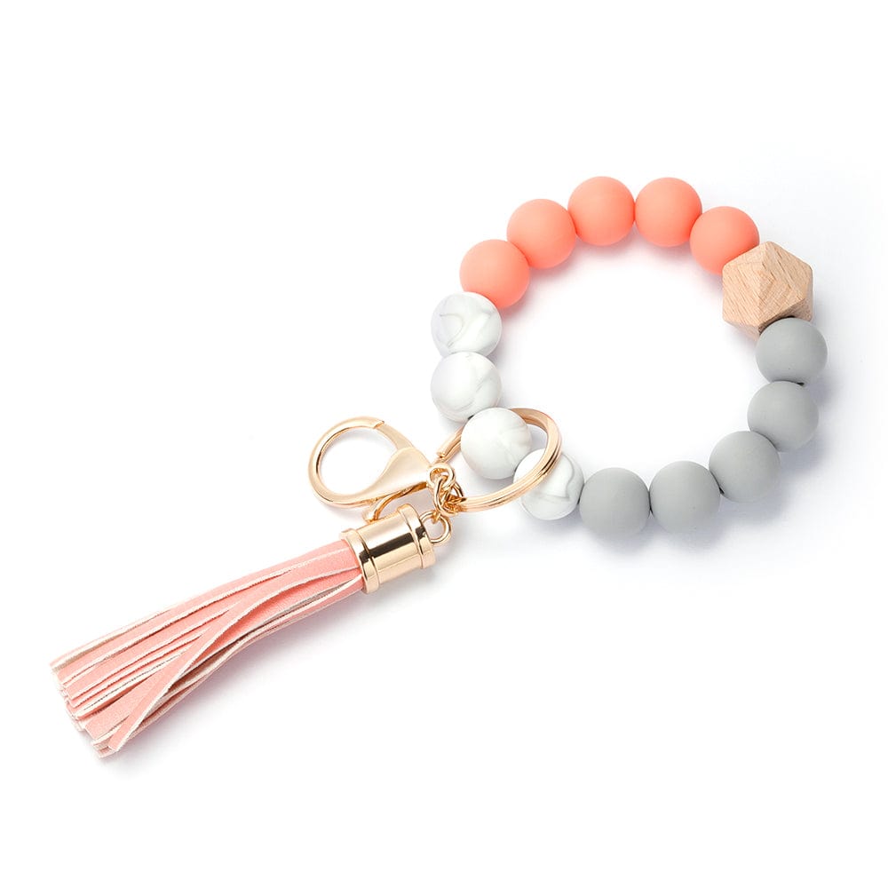 orange silicone bracelet keychain