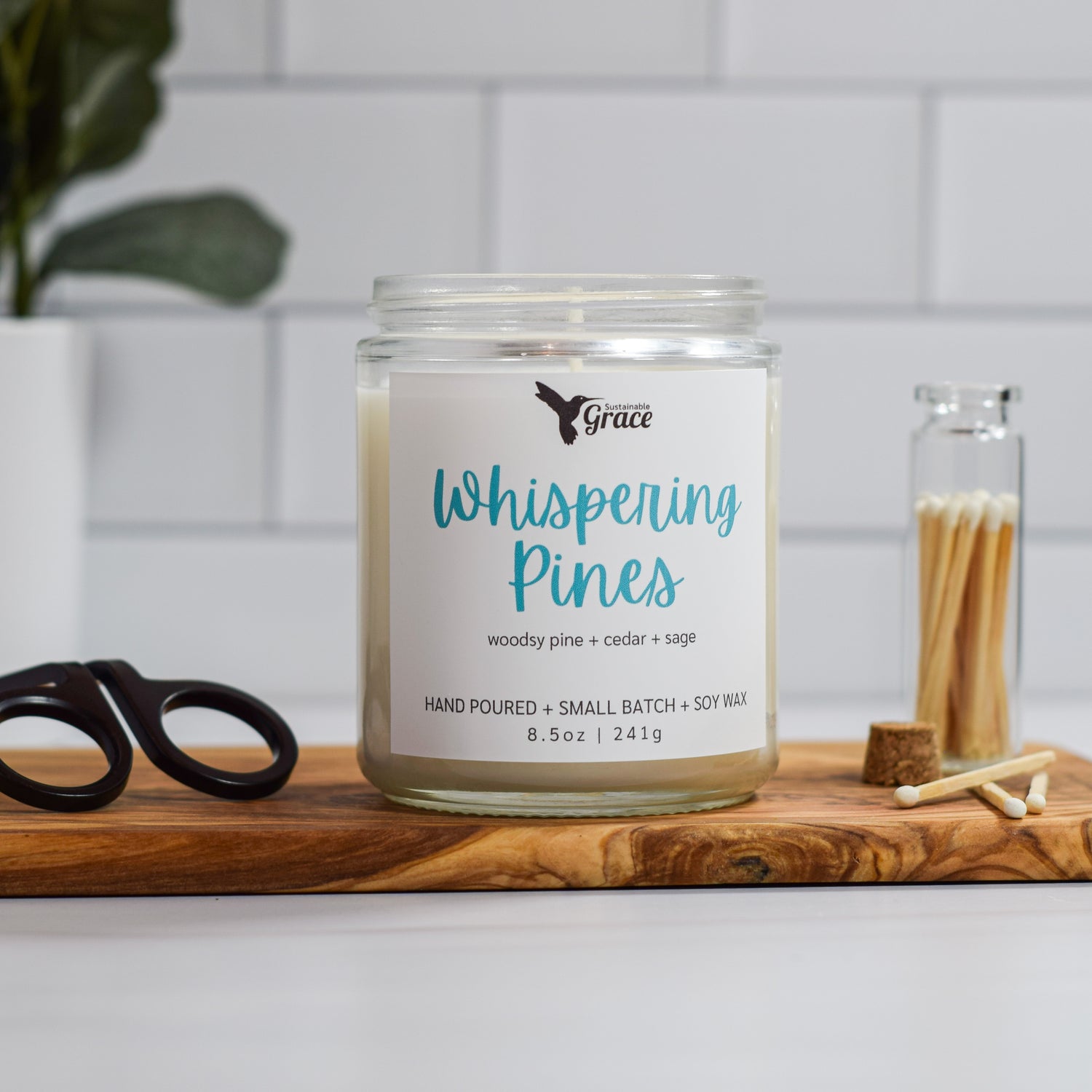 whispering pines soy candle