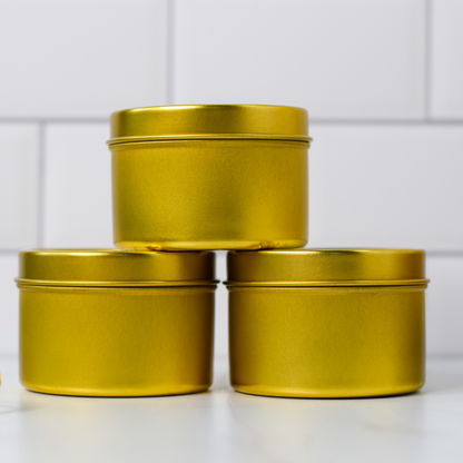 4 oz.gold tin candles from sustainable grace