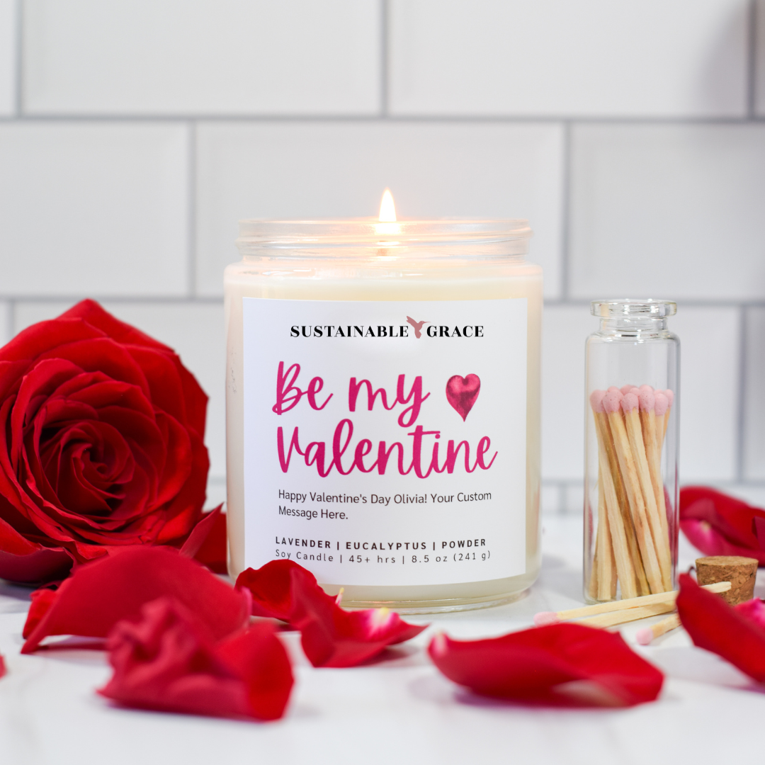 personalized valentines day candle gifts be my valentine candle 