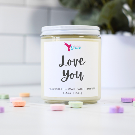 love you soy candle valentines day gift 