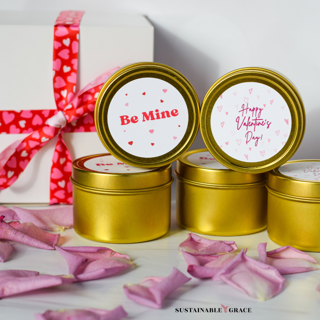 valentines day candle gift set be mine or happy valentines day candle tins