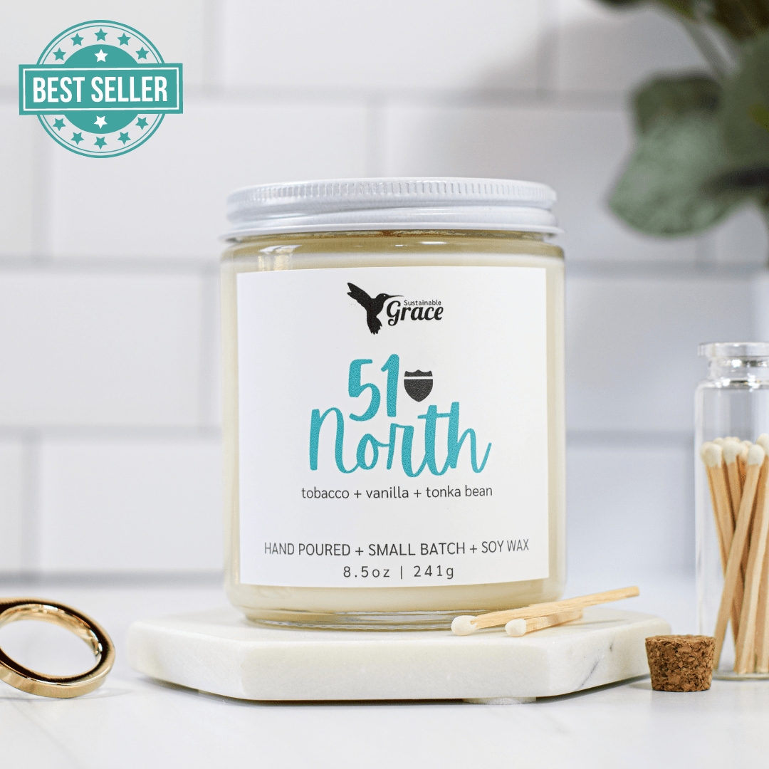 51 north tobacco and vanilla soy candle