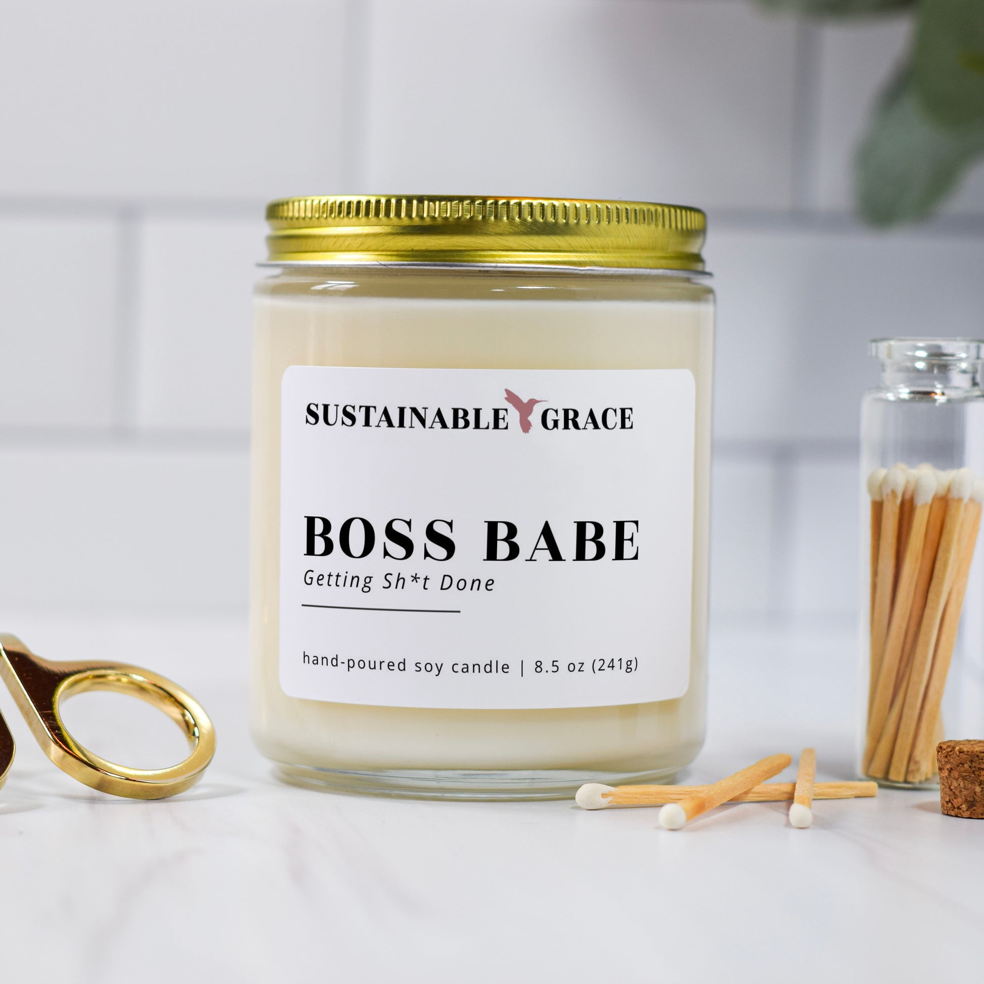 boss babe getting shit done candle