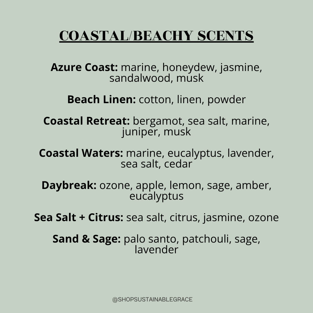 non toxic coastal beach inspired scents available in the flower reed diffuser from sustainable grace