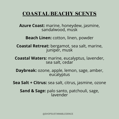 non toxic coastal beach inspired scents available in the flower reed diffuser from sustainable grace