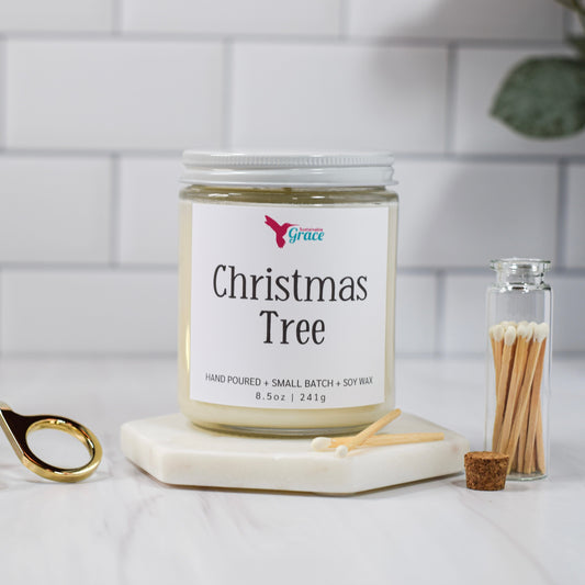 christmas tree soy candle 