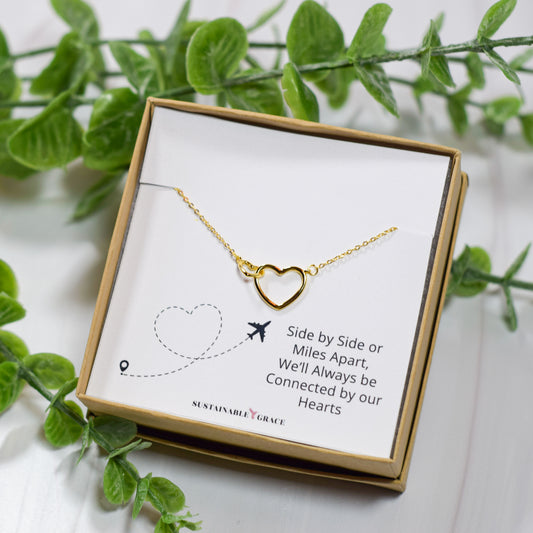 side by side or miles apart necklace for long distance relationship