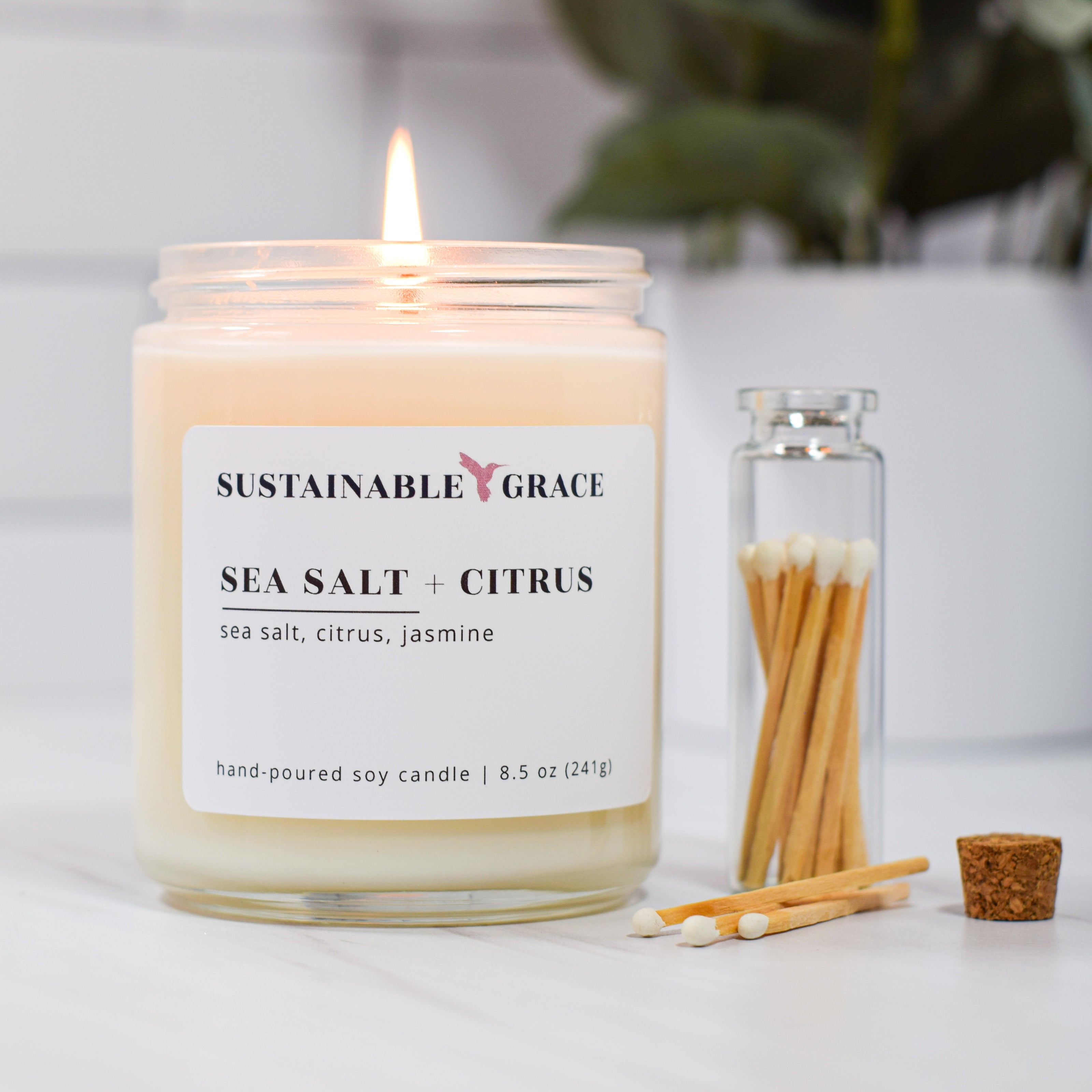 sea salt and citrus soy candle