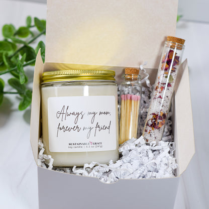 always my mom forever my friend candle gift set for mom 