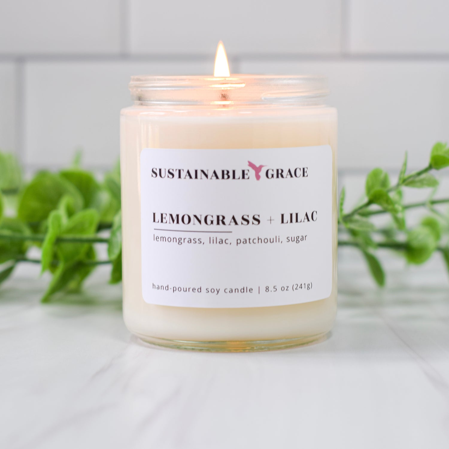lemongrass and lilac candle