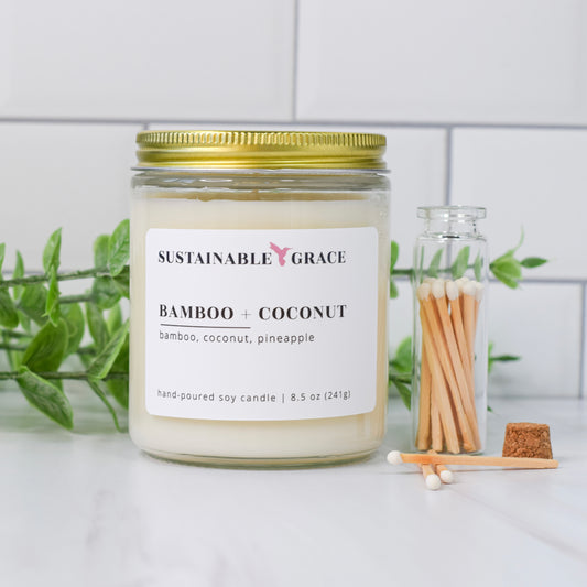 bamboo + coconut soy candle 