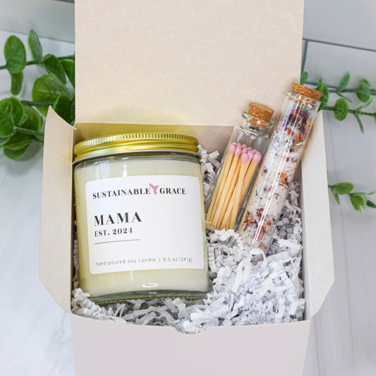 relaxation candle gift set for new moms