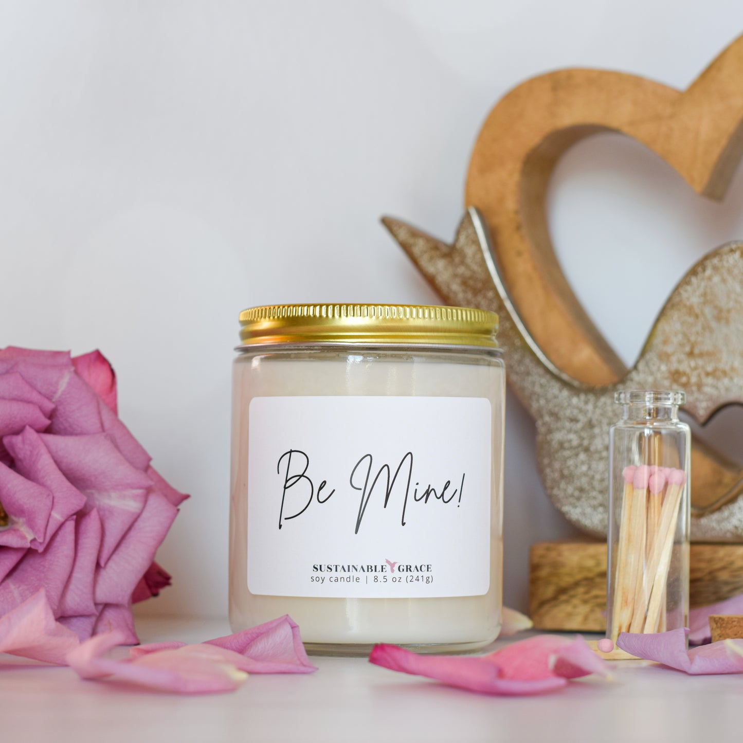 be mine valentines day candle 