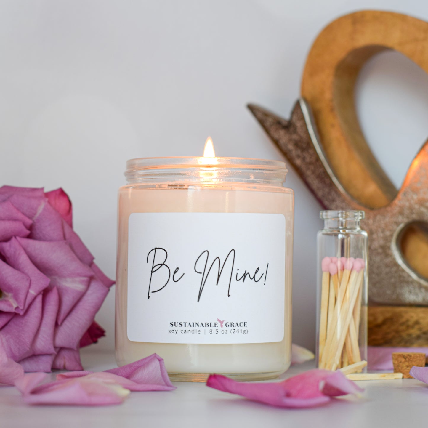 be mine valentines day candle gift 