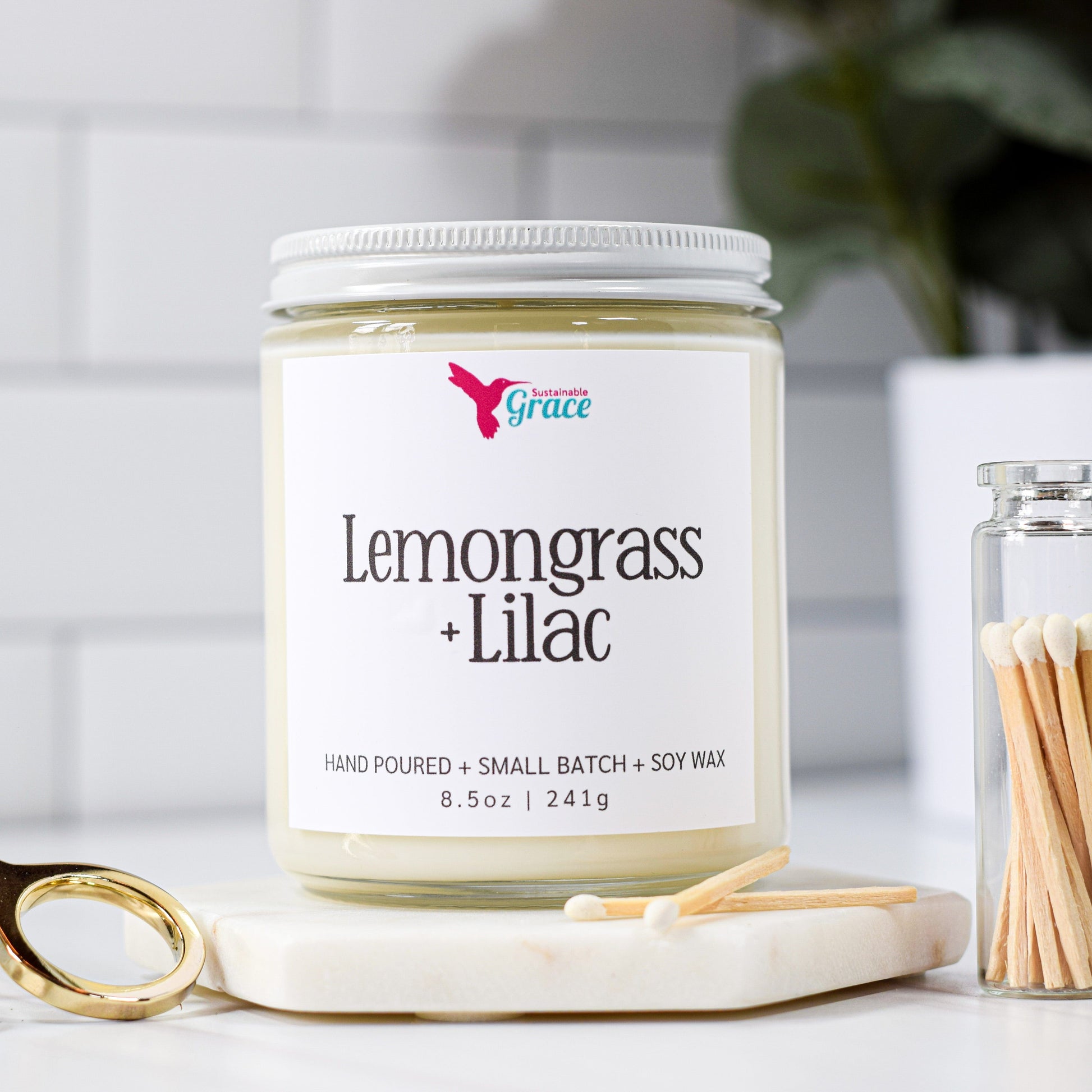 lemongrass + lilac soy candle 