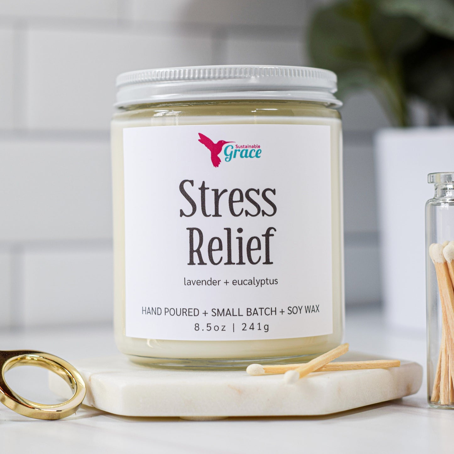 stress relief soy candle 