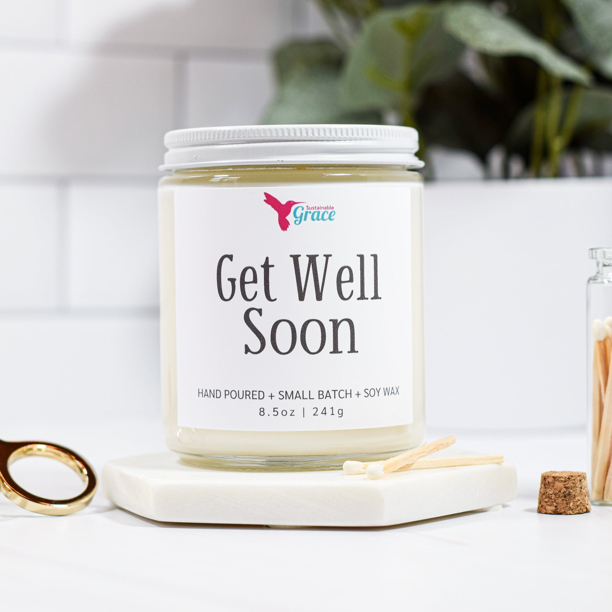 get well soon soy candle gift 