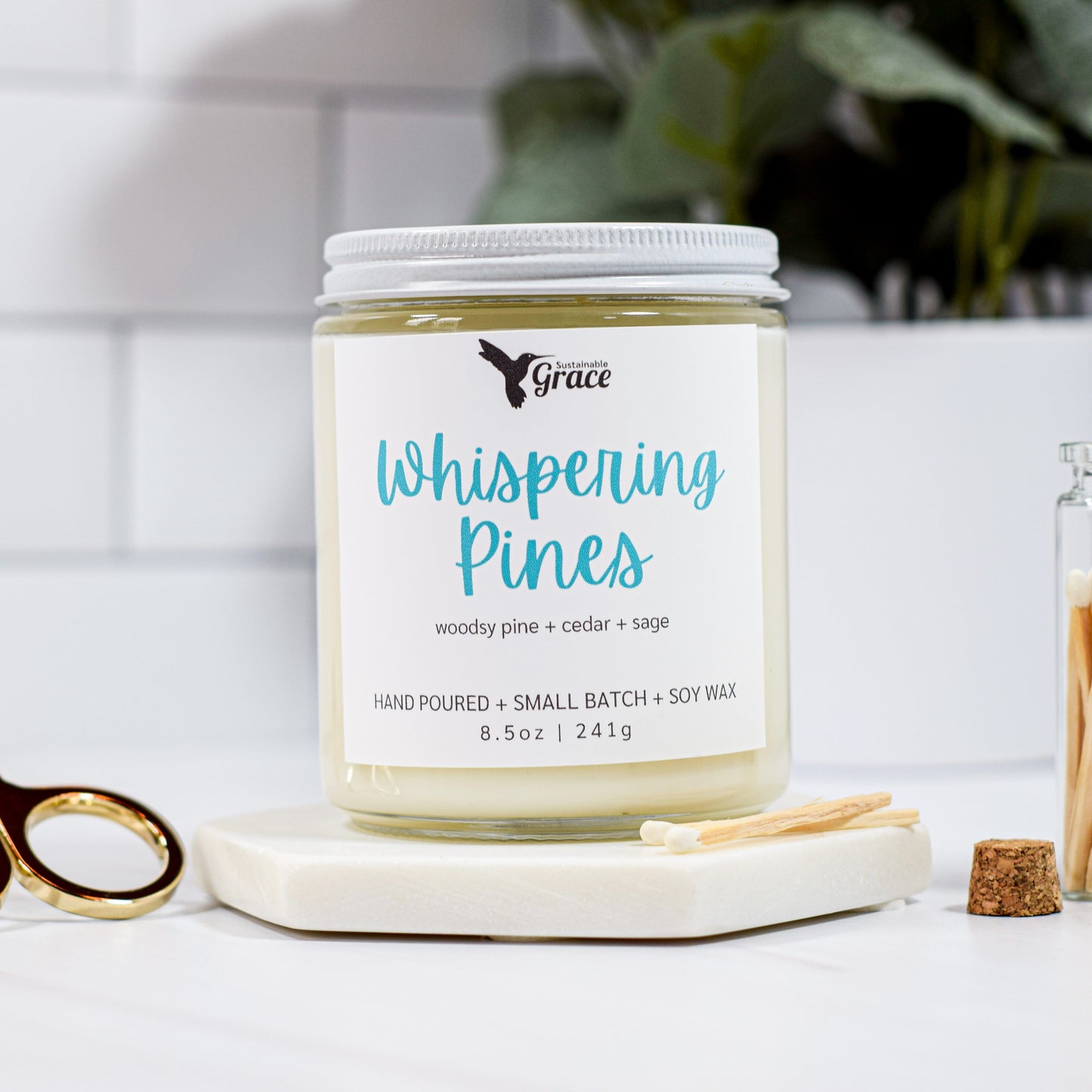 whispering pines soy candle