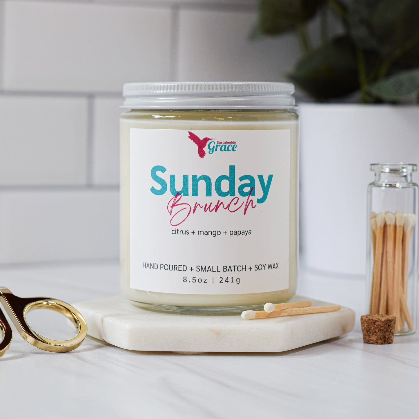 sunday brunch mimosa scented soy wax candle