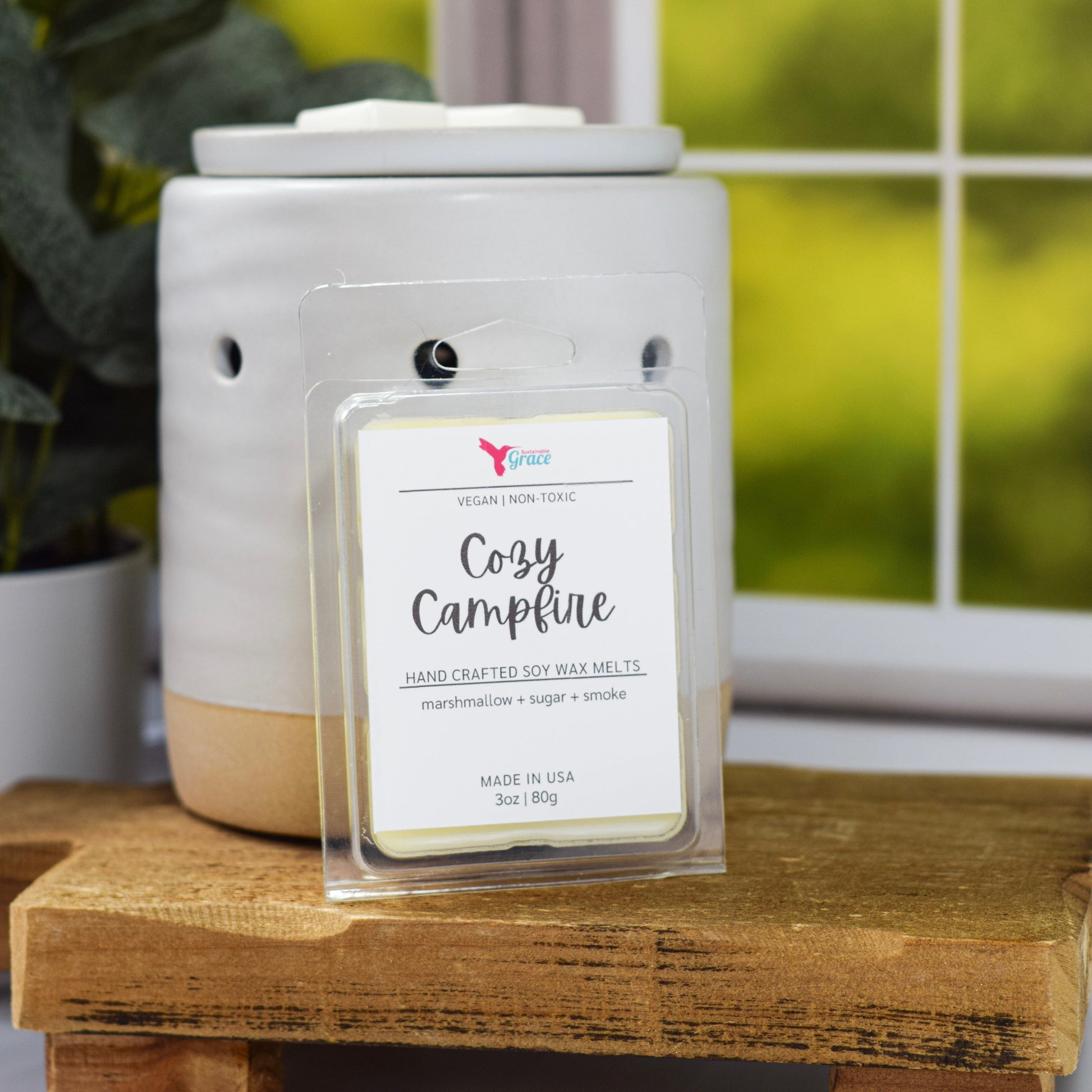 cozy campfire scented wax melts 