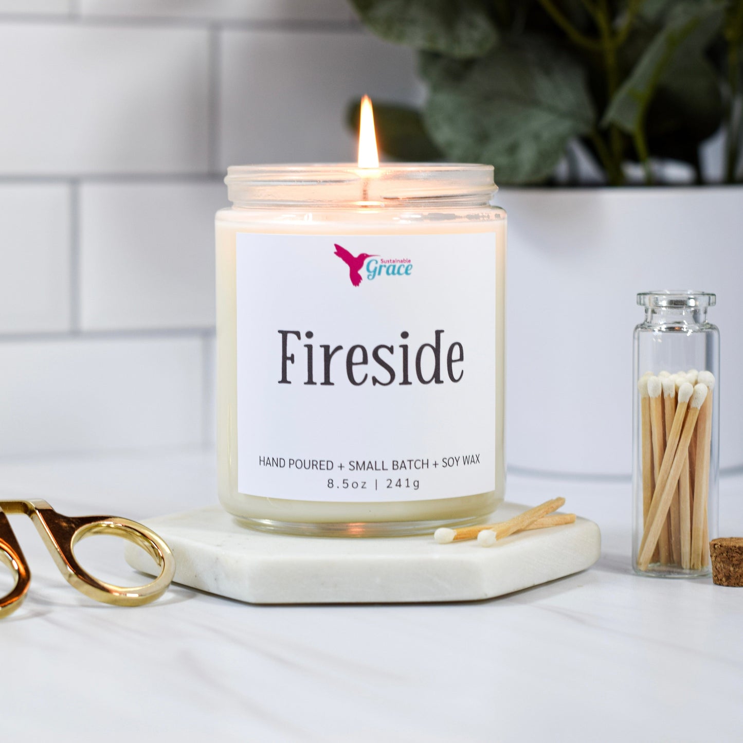fireside firewood scented soy wax candle