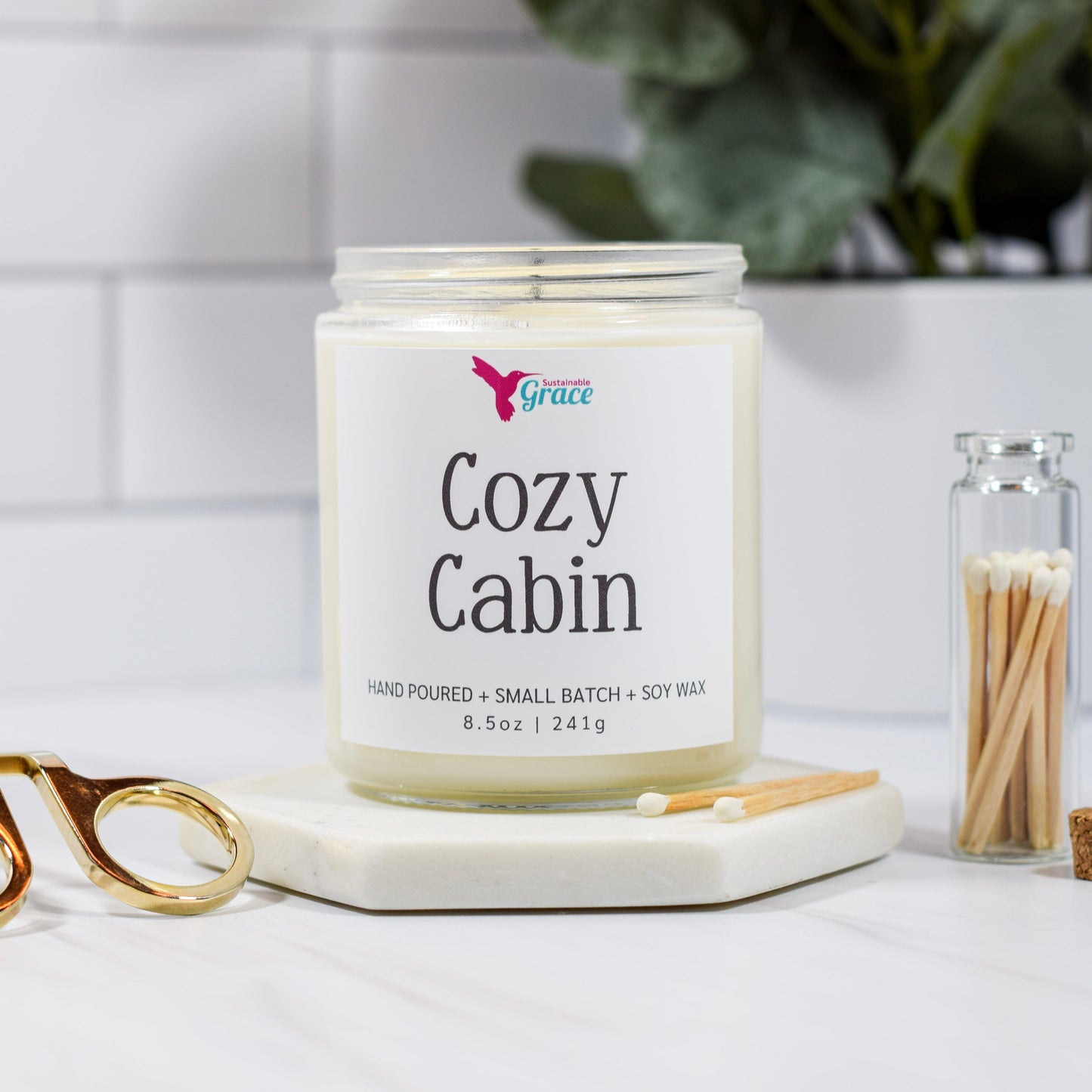 cozy cabin soy wax candle balsam and cedar 