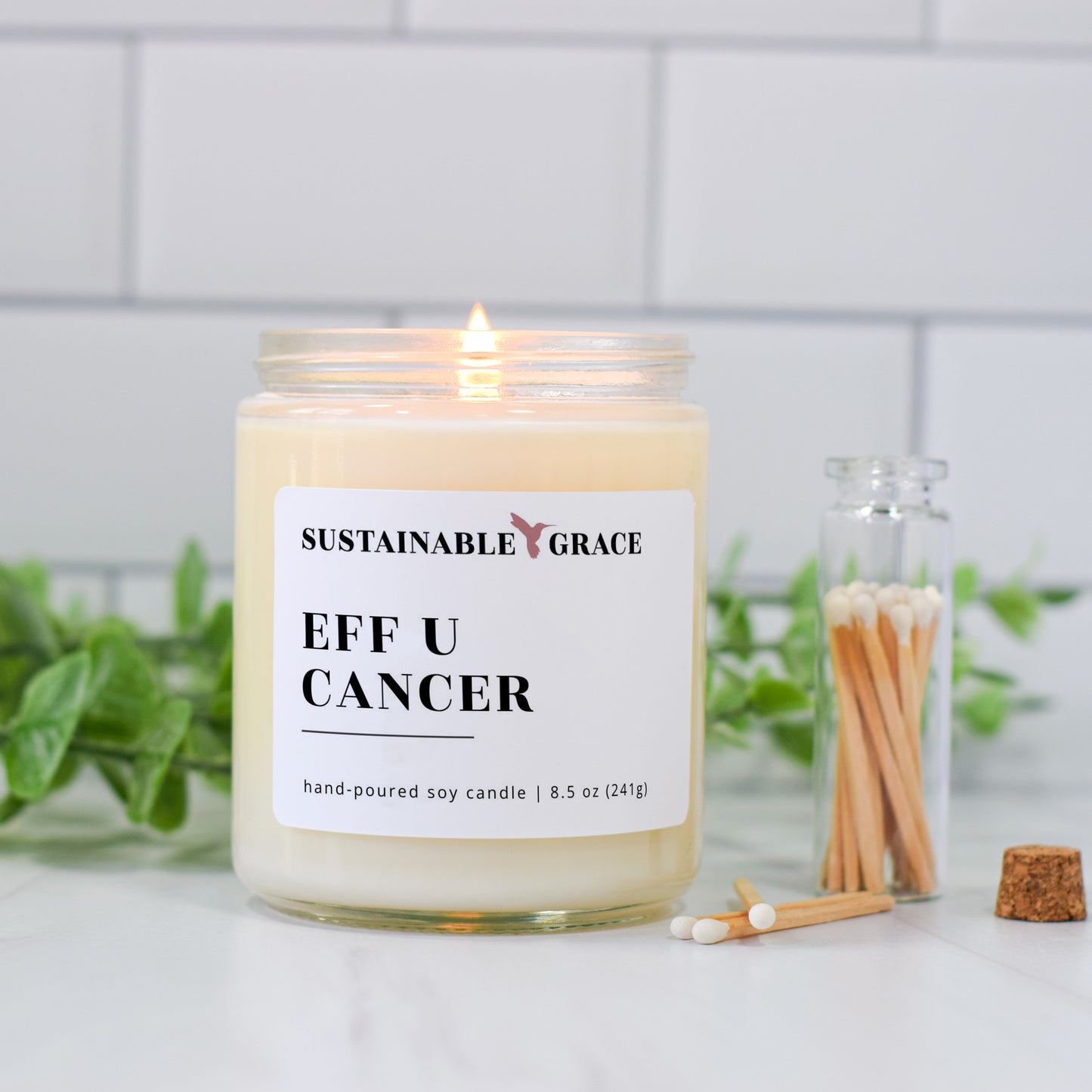 eff u cancer soy candle gift for cancer patient or survivor 