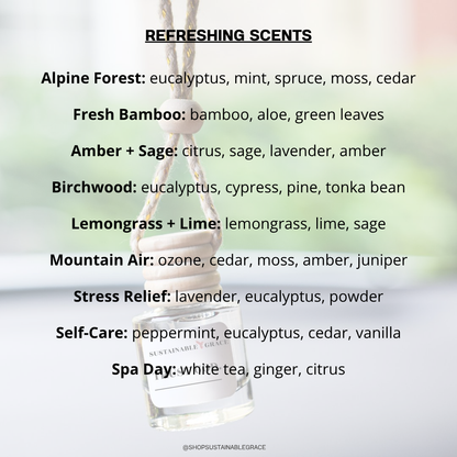 clean refreshing scents available in the trust god car air freshener from sustainable grace 