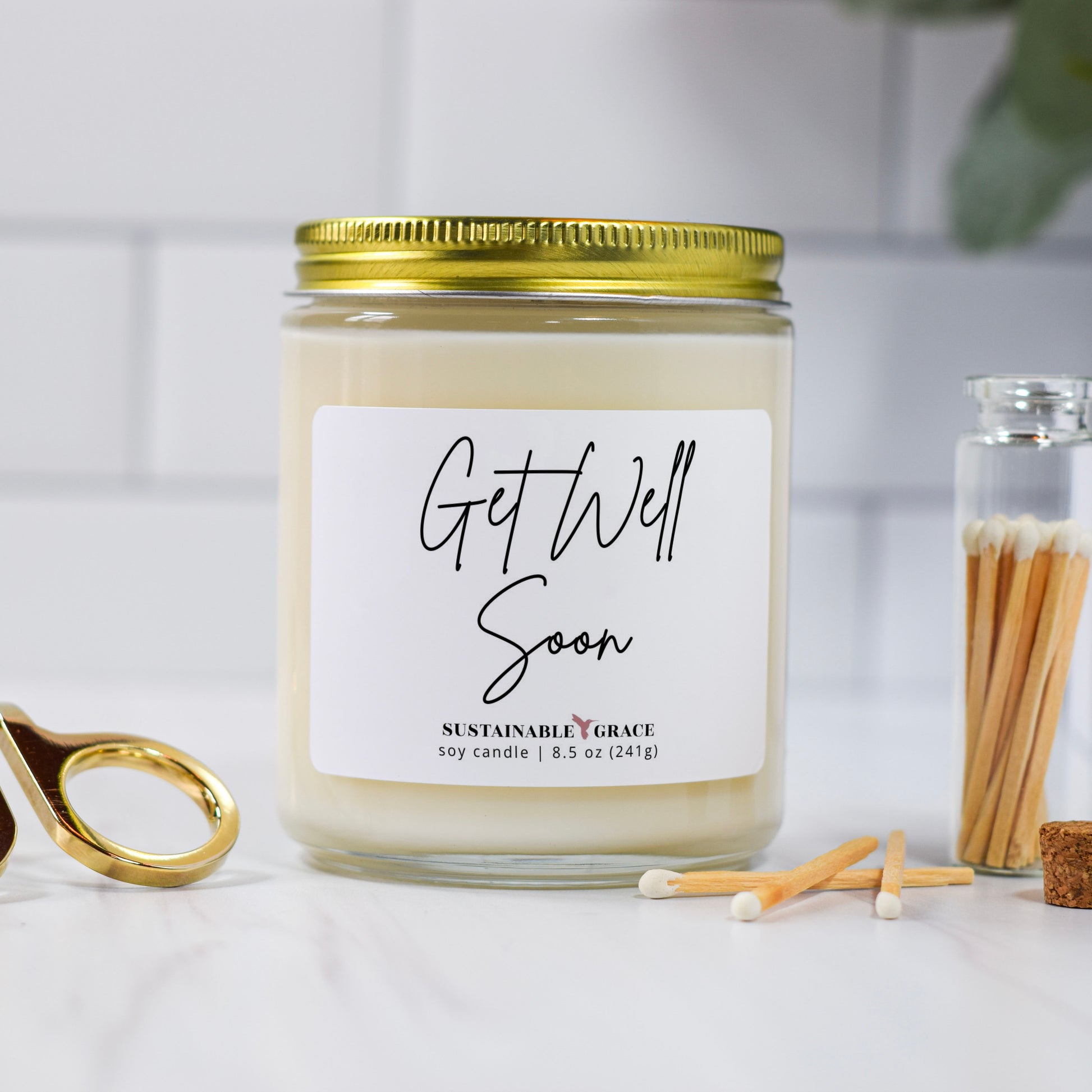 get well soon candle gift 