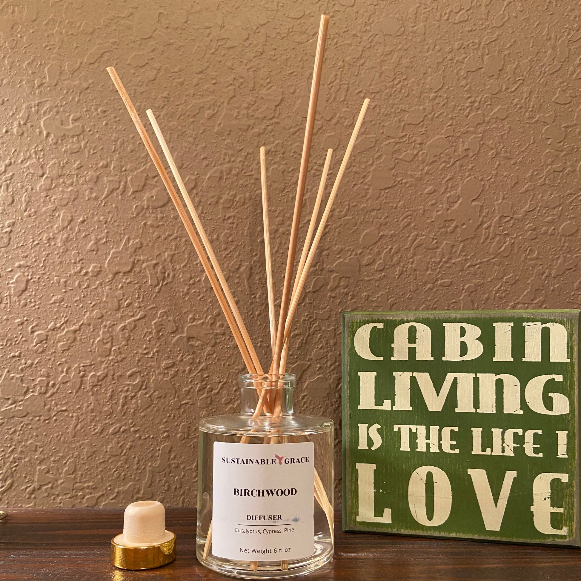 birchwood non toxic reed diffuser from sustainable grace