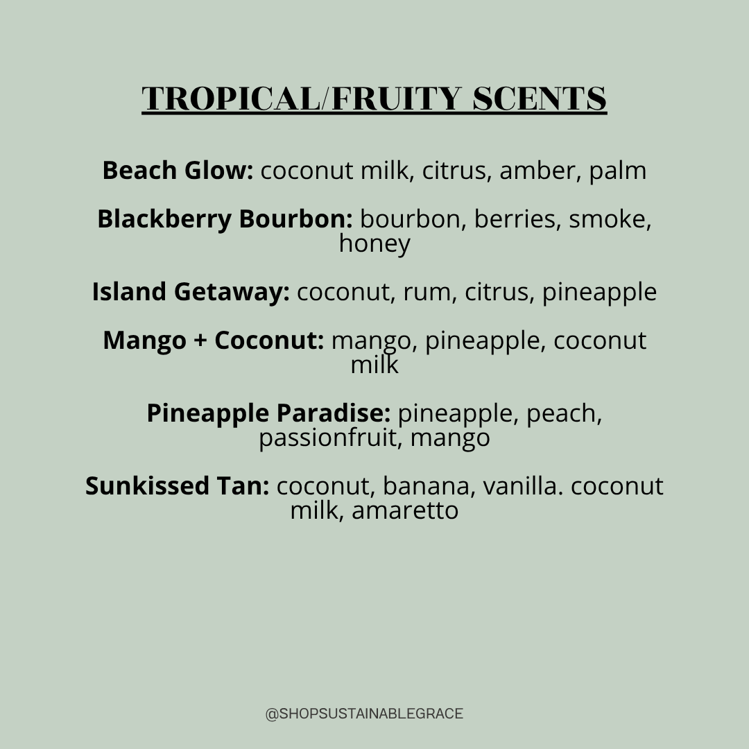 non toxic tropical and fruity scents available in the flower reed diffuser from sustainable grace