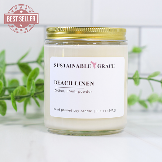 beach linen soy candle