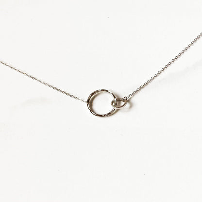 memorial necklace for loss of a loved one silver double circle necklace