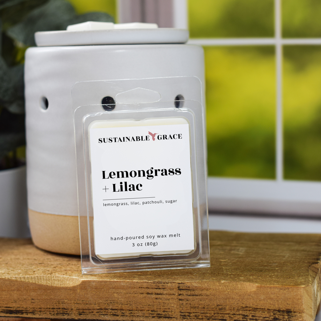 lemongrass and lilac soy based wax melts